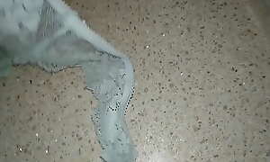 Tasting my girlfriend's dirty lace panties