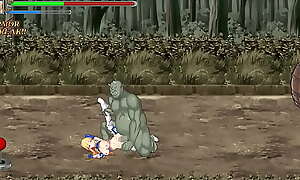 Pretty blonde warrior in sex with monsters men in Legend of ogre buster new hentai gameplay