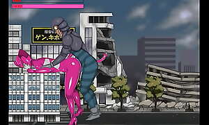 Pink giant heroine hentai having sex with a giant monster man in Galaxy woman new hentai game video