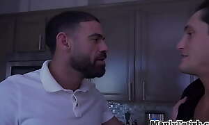 Kitchen hunk rimming bf before blowjob in erotic couple