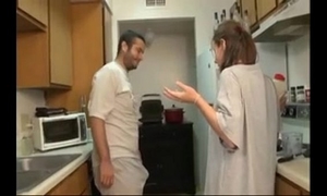 Brother and sister oral-stimulation in the kitchen