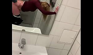 Went into the airport bathroom with SugarNadya, stripped her and fucked her hard, CUM all over her ass