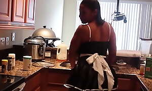 caramel kitten maid cooking ass clap kitchen