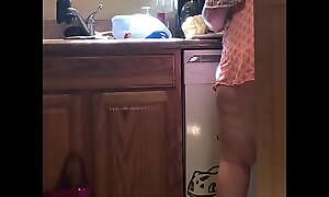 Wifey flashes while she is cooking dinner august 2020